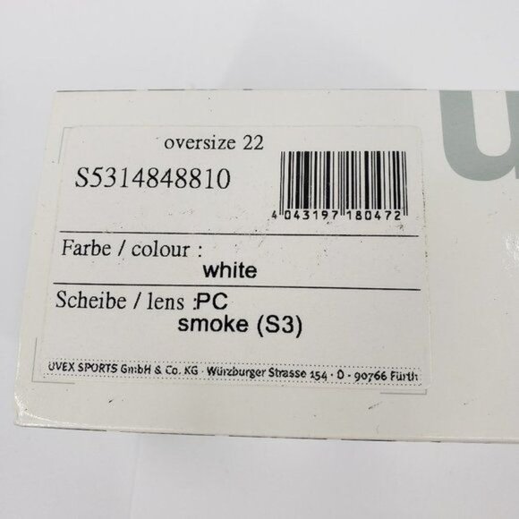 UVEX Sport Polarized Sunglasses Oversize 22 White Frame Smoke Lens NWT main image 10